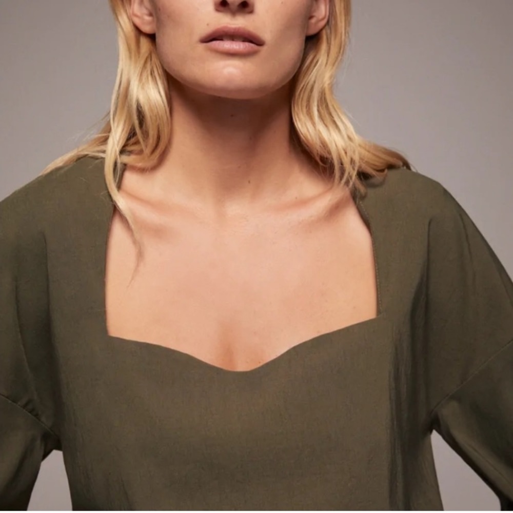 Zara Women's Long Sleeve Sweetheart Top - Picture 2 of 6